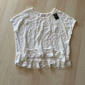 NWT Hollister white lace blouse